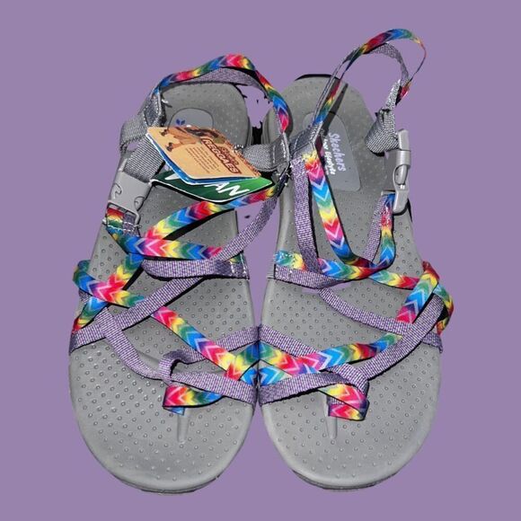 NWOB Skechers Reggae Bright Direction Vegan Strappy Sport Sandal 8 - Picture 2 of 5